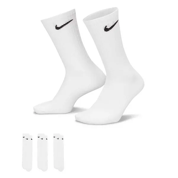 Image of Nike Everyday Lightweight Training Crew Socks (3 Pairs), White/black