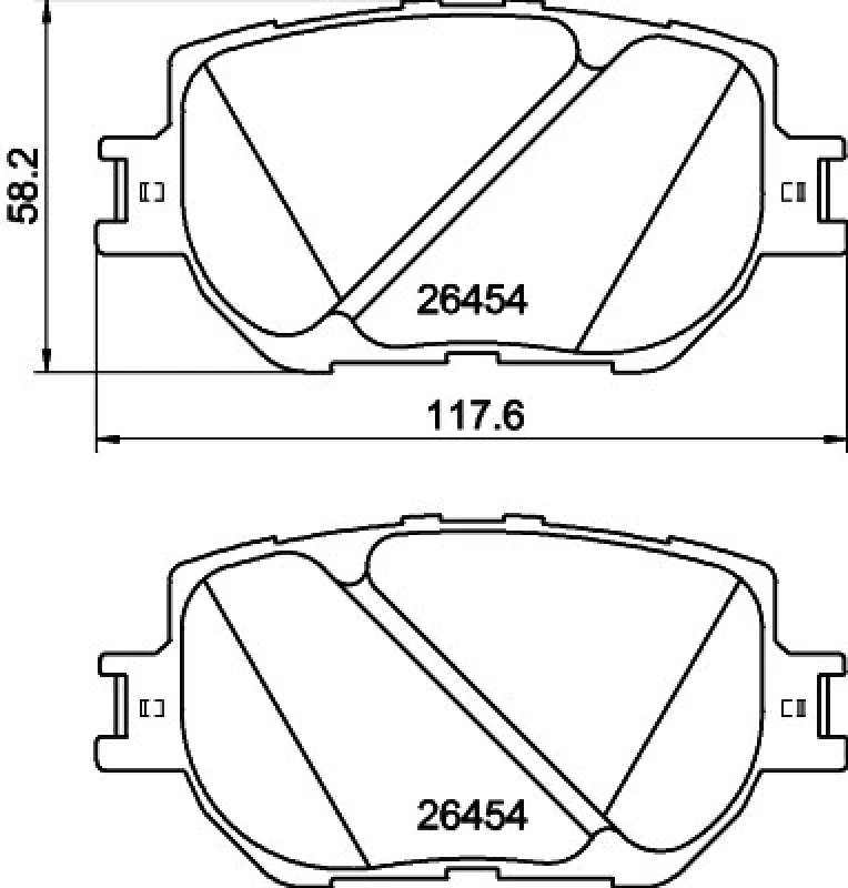 Image of HELLA Brake pad set HELLA 8DB 355 041-221