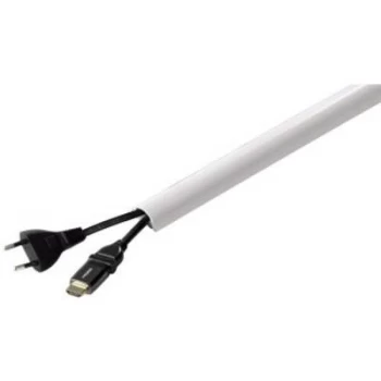 Image of Hama PVC Cable Duct, semicircular, 100/3.5/0.9cm - White