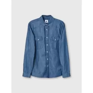 Pretty Green Celest Long Sleeve Denim Shirt - Blue