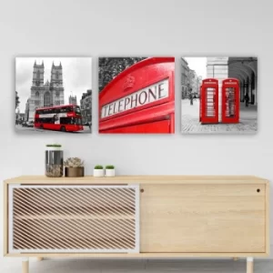 Image of DRPRC28 Multicolor Decorative Canvas Painting (3 Pieces)