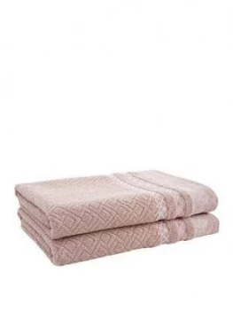 image of Catherine Lansfield Malawa Geo Band 2 X Bath Sheet