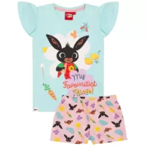 Image of Bing Bunny Girls My Favouritist Things Short Pyjama Set (18-24 Months) (Pastel Pink/Mint)