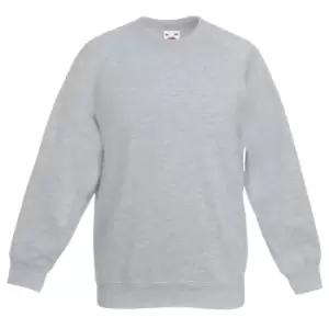 Image of Fruit Of The Loom Childrens Unisex Raglan Sleeve Sweatshirt (Pack of 2) (12-13) (Heather Grey)