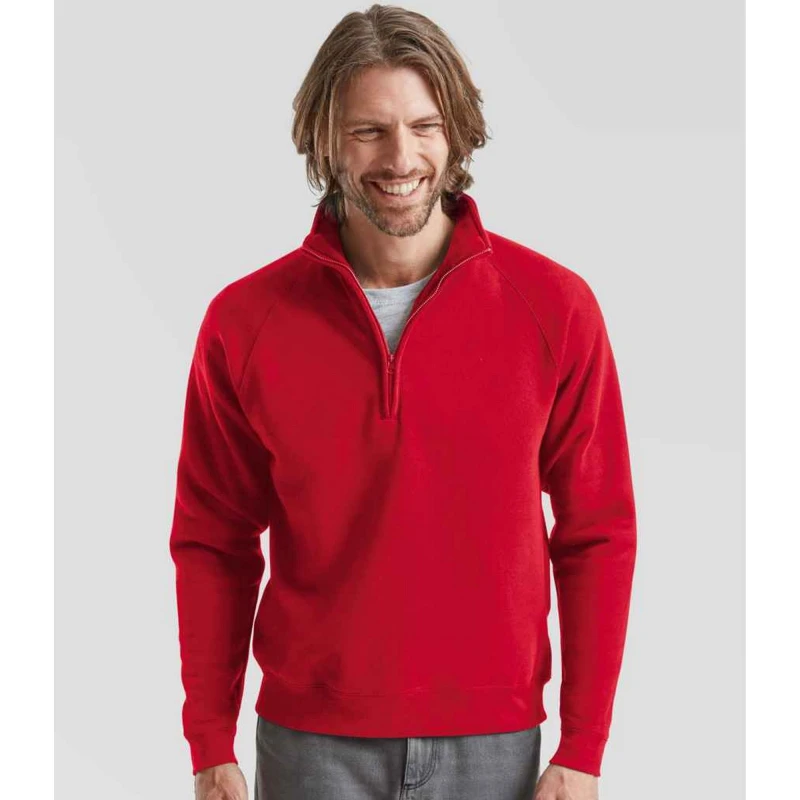Image of Fruit Of The Loom Fruit of the Loom Men Premium Polycotton Sweatshirt in Red Size: Small Red S Male 5063527299963