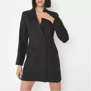 image of Missguided Double Breasted Slim Fit Blazer Dress - Black