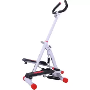 Image of Homcom - Foldable Stepper Adjustable Step Machine w/ Handlebar lcd Display, Red - Red, white