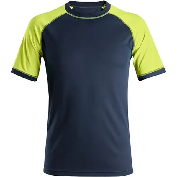 Image of Snickers 2505 Mens Neon Short Sleeve T Shirt 25059567004 Colour: Navy