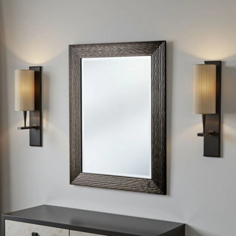 Image of Yearn Bronze Wave Framed Mirror 79X64Cm