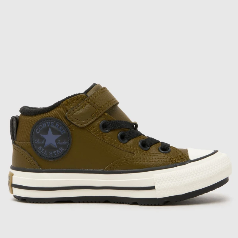 Image of Converse Khaki All Star Malden Street Boys Junior Trainers Khaki UK 13 (EU 31½)