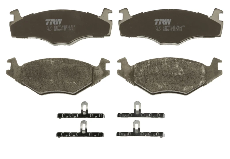 Image of TRW GDB1219 Brake pad set not prepared for wear warning indicator, with accessories Brake Pad Set,disc brake (402)