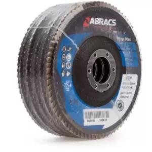 image of ABFZ115B0120 Pro Zirconium Flap Disc 115mm 120 Grit (5 Pack) ABFZ115B0120 - Abracs