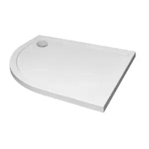 image of 900x700mm Left Hand Offset Quadrant Low Profile Stone Resin Shower Tray- JT