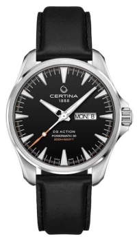 Image of Certina DS Action Day-Date Powermatic 80 Black Leather Watch