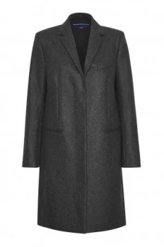 Image of French Connection Platform Felt Wool Coat Grey