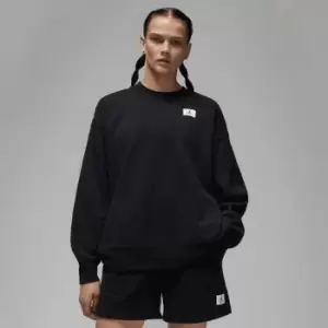 Image of Jordan J Flight Fleece Crewneck Womens, Black, Female, Crewnecks, DQ4599-010