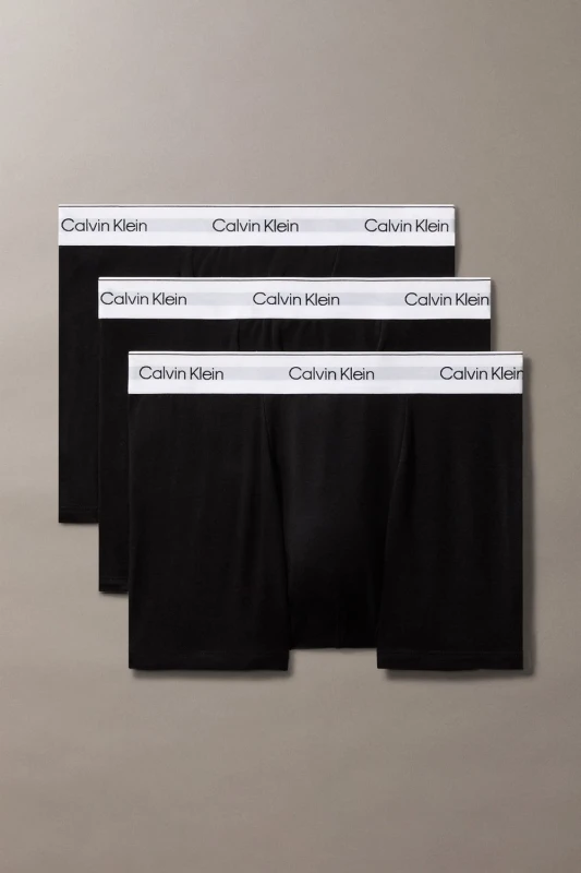 Image of Calvin Klein 3 Pack Icon Relaxed Fit Trunks Black/White L