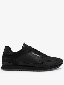Image of Lacoste Mens Lacoste Partner Luxe Textile Trainers, Black, Size 6, Men