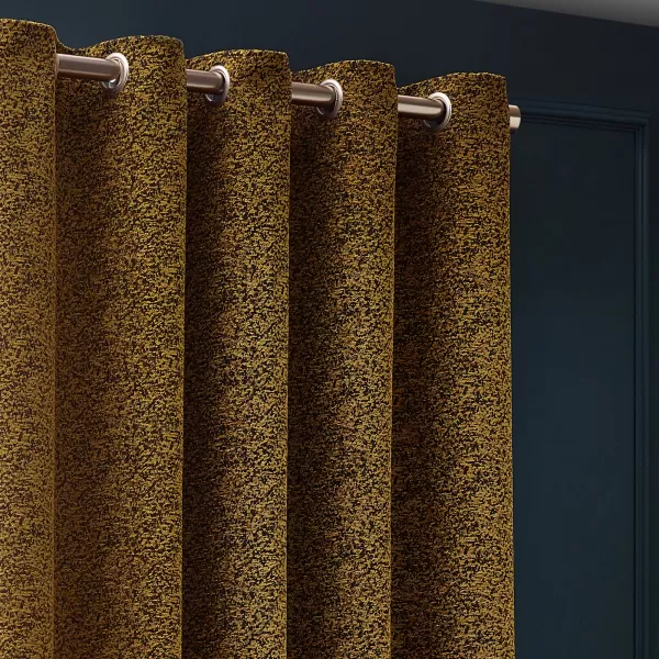 Image of Galaxy Room Darkening Eyelet Curtains Gold / 168 x 137cm