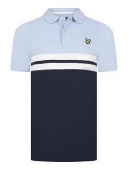 Lyle & Scott Boys Short Sleeve Yoke Stripe Polo - Chambray Blue, Chambray Blue, Size 3-4 Years