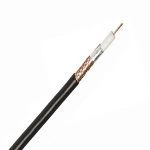 Image of Zexum Black Single 1mm CCS 75Ohm SAT100 Digital Satellite Aerial Cable With Foam Filled PE and Copper Foil - 50 Meter