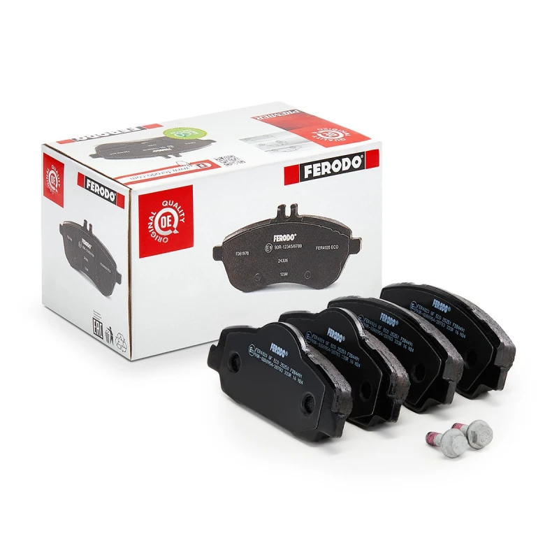 Image of FERODO FDB4491 Brake pad set PREMIER ECO FRICTION not prepared for wear warning indicator, with accessories, with brake caliper screws Brake Pad Set,