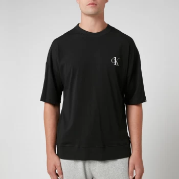 image of Calvin Klein Mens Jersey Crew Neck T-Shirt - Black - M