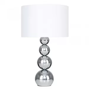 Image of Large Marissa Chrome Table Lamp with White Shade
