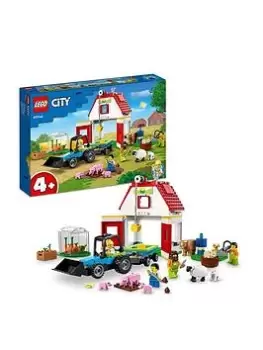 image of Lego City Farm Barn & Farm Animals Toy Set 60346