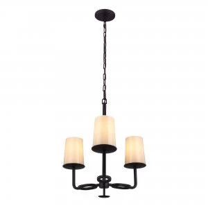 Multi Arm Chandelier 3 Light Bronze Finish, E27