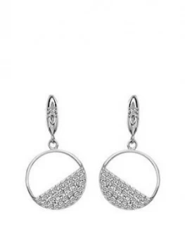 image of Hot Diamonds Horizon White Topaz Circle Earrings