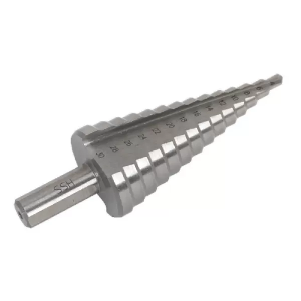 Image of Genuine SEALEY AK4732 HSS M2 Step Drill Bit 4-30mm Double Flute