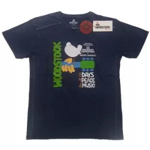 Image of Woodstock - Poster Unisex XX-Large Snow Wash T-Shirt - Blue