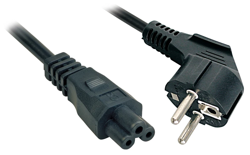Image of Lindy 2m. CEE 7/7 - IEC 320 C5 Black CEE7/7 C5 coupler