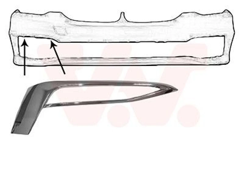 Image of VAN WEZEL Bumper moulding VAN WEZEL 0550582