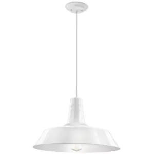 Image of Netlighting Merano Barkerville Dome Pendant Ceiling Light Shining White Steel Ou