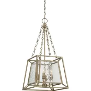 Image of 4 Bulb Ceiling Pendant Light Fitting Vintage Gold LED E14 60W Bulb