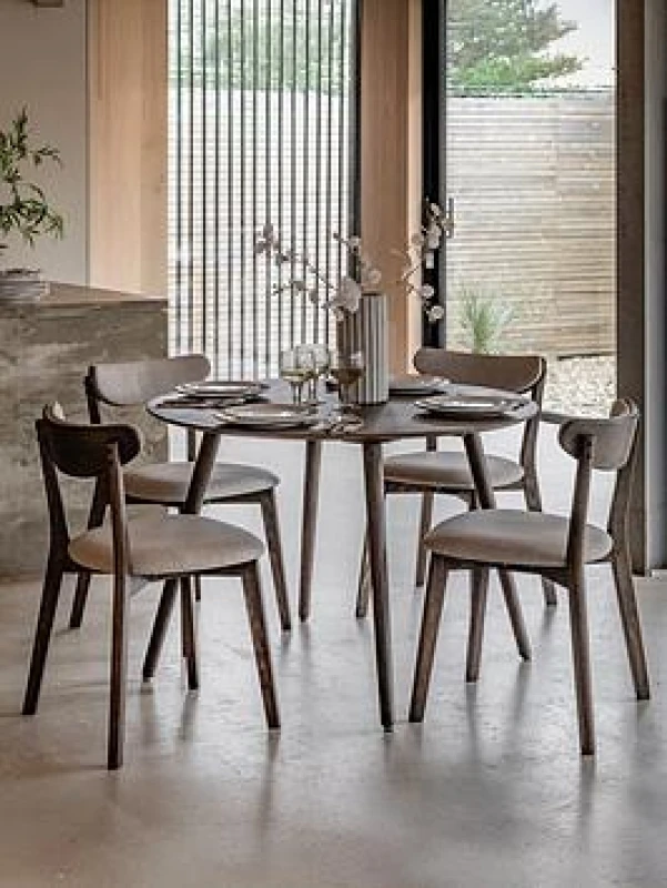 Image of Olivia's Studio Alston Round Dining Table in Smoke