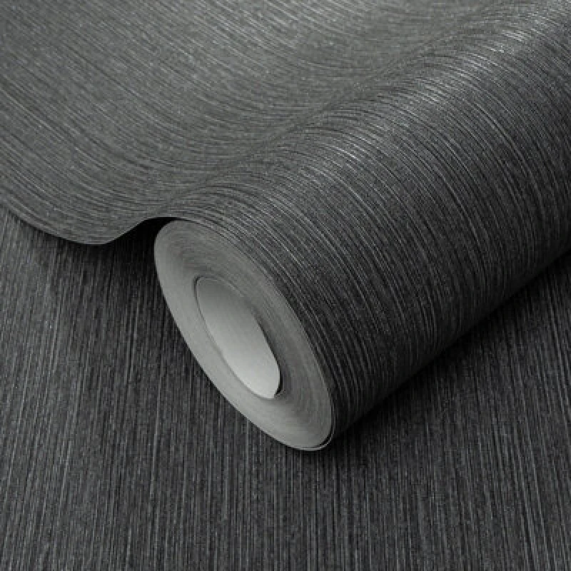 Image of Erismann Erismann Soft Loom Black Vinyl Wallpaper black