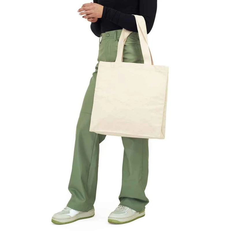 Image of Brand Lab Womens Everyday Square Canvas Tote Bag in Natural Natural Female One Size