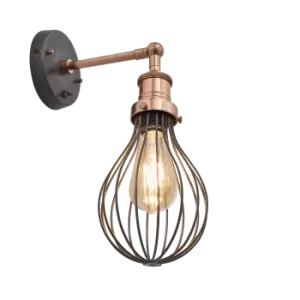 Image of Industville Brooklyn Balloon Cage Wall Light - 6" - Copper / Copper