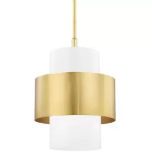 Image of Corinth 1 Light Large Pendant Brass, Glass
