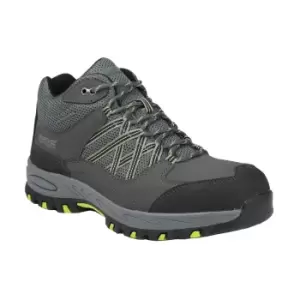 Image of Regatta Mens Sandstone Safety Boots (11 UK) (Briar Grey/Lime Punch)