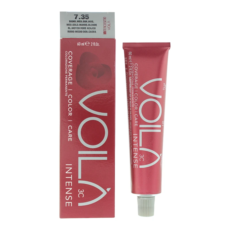 Image of Intercosmo Voila 3c Intense 7.35 Medium Golden Mahogany Blonde Hair Colour 60ml