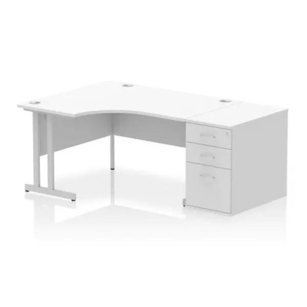 Image of Dynamic Office Solutions Impulse 1400mm Cantilever Left Crescent Desk Workstation I004268