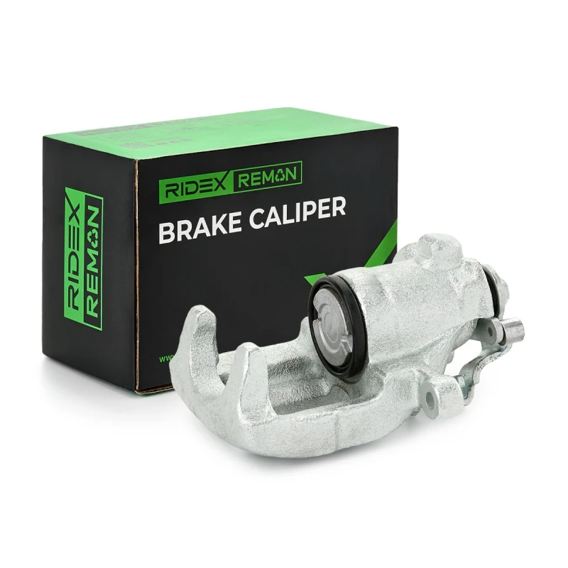 Image of RIDEX REMAN 78B1378R Brake caliper Rear Axle, without holder, with holding frame Grey Cast Iron Brake Caliper (78)