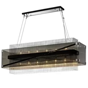 Apollo 12 Light Linear Dark Bronze Polished Chrome, Glass