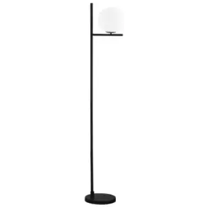 Image of Homcom Modern Floor Lamp Metal Frame Sphere Reading Light With Pedal Switch Black