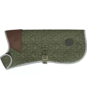 Image of Barbour Paw Quilt Dog Coat Olive Medium
