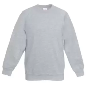 Image of Fruit Of The Loom Childrens/Kids Unisex Raglan Sleeve Sweatshirt (12-13) (Heather Grey)